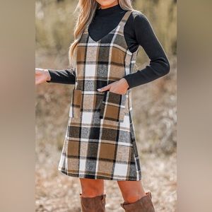 Plaid Pinafore Dress